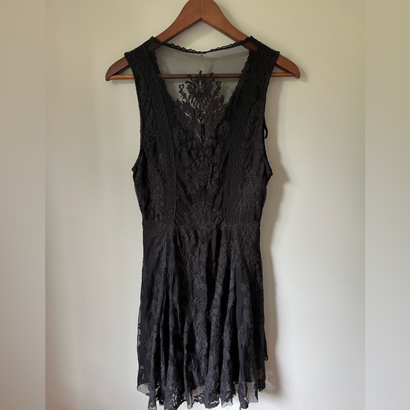 Free People Reign Over Me Sleeveless Black Lace Embroidered Dress - Picture 7 of 10